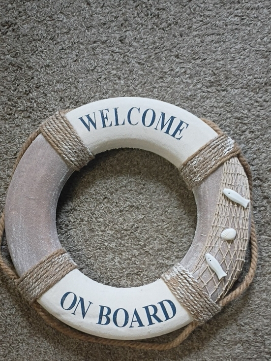 Bed Bath & Beyond Other - Welcome On Board Nautical Wall Ring - White & Tan Coastal Accent